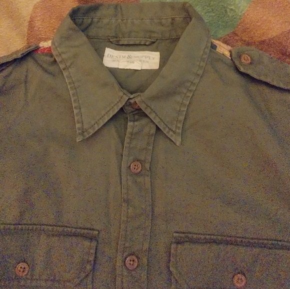 🔥Distressed Denim and supply RL button down - Picture 4 of 12